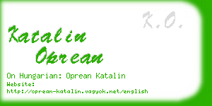 katalin oprean business card